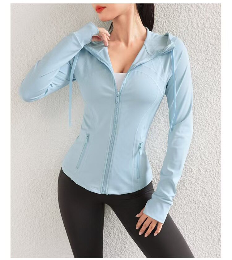 Yoga Fitness Hoodie - Women's Long-Sleeved Yoga Wear Jacket Slimming