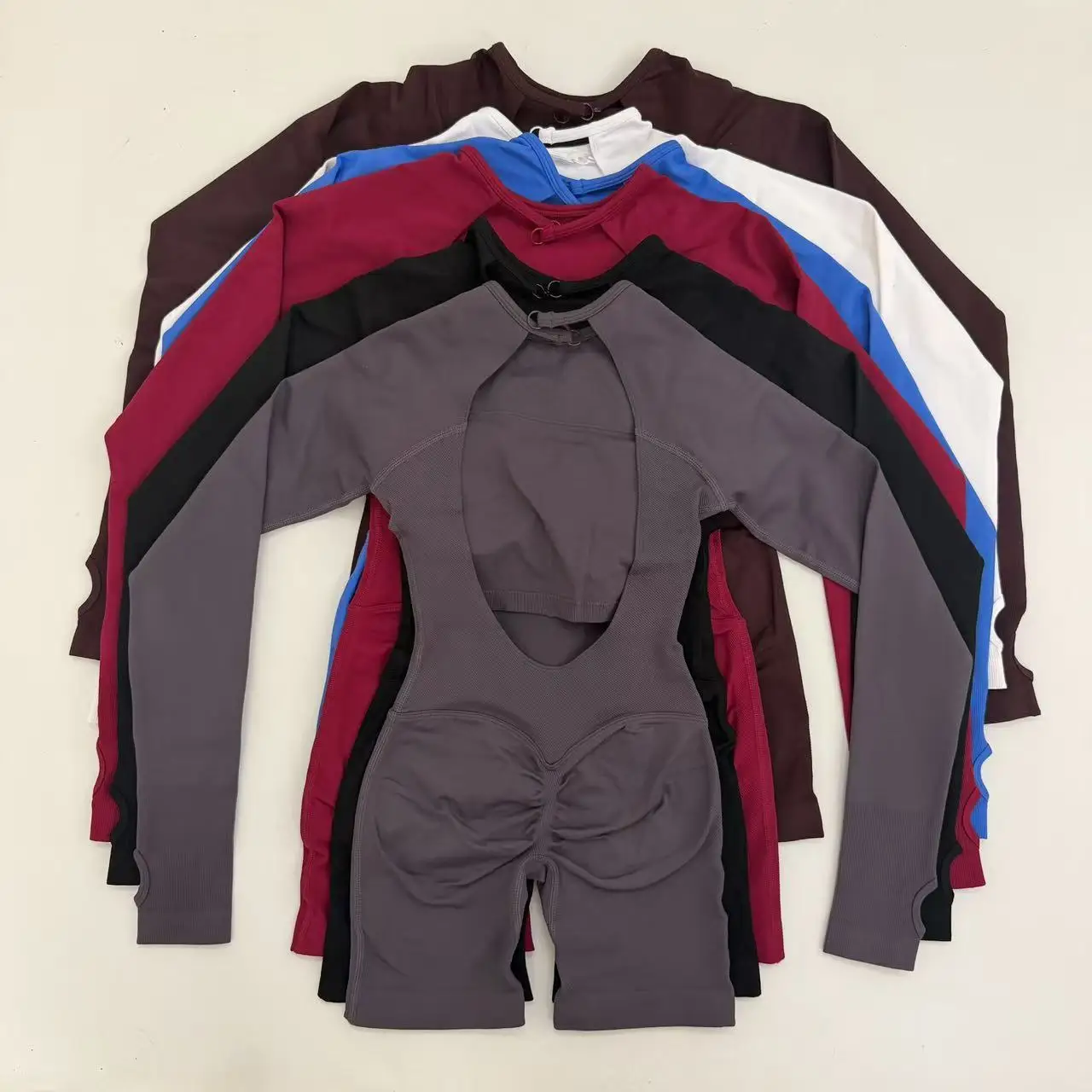 Long Sleeve Quick Dry Yoga Jum - Yoga Fitness Jumpsuit 评论和价格