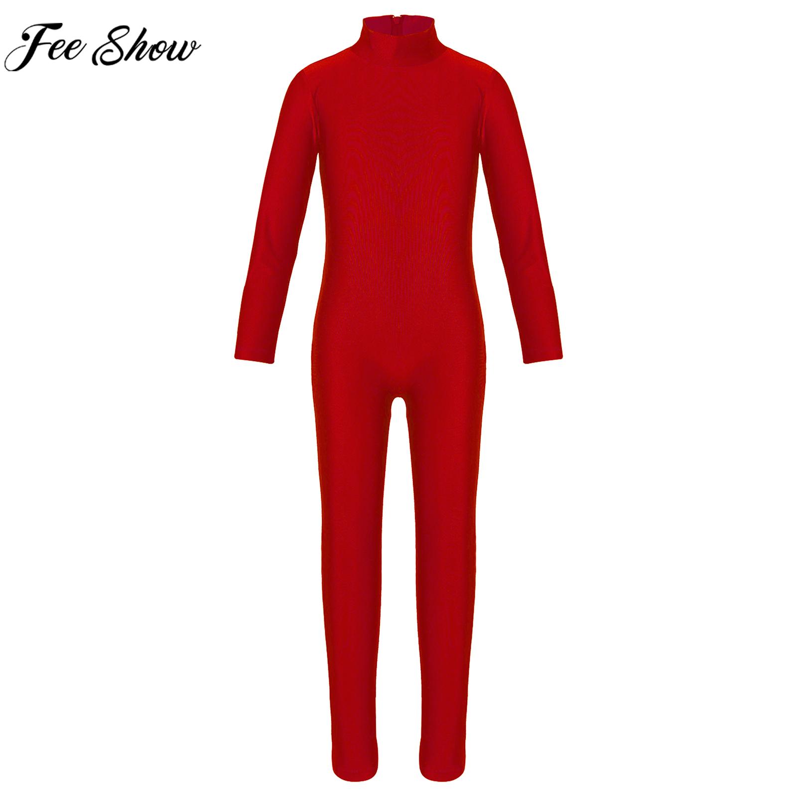 Kids Girl Long Sleeve Zipper B - Yoga Fitness Jumpsuit 评论和价格
