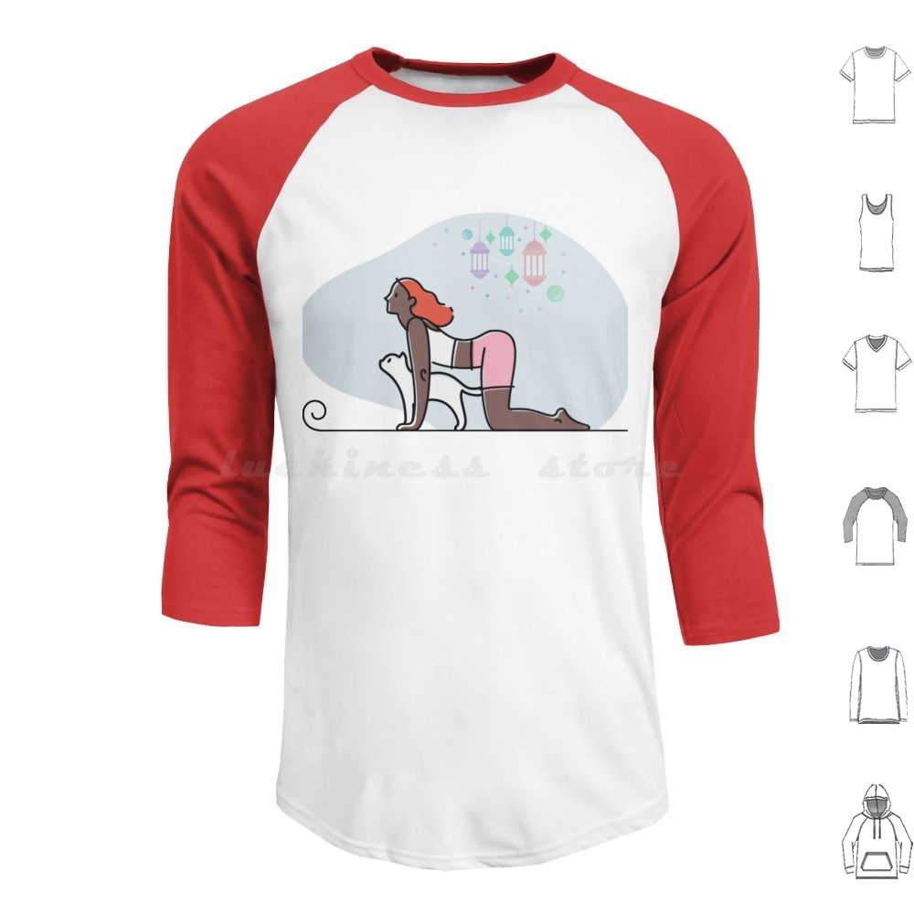 Yoga Cat Pose Hoodies Long Sle - Yoga Fitness Hoodie 评论和价格