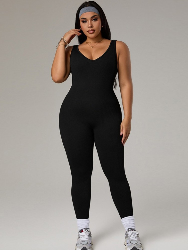 Plus Size Women's Tracksuit Gy - Yoga Fitness Jumpsuit 评论和价格