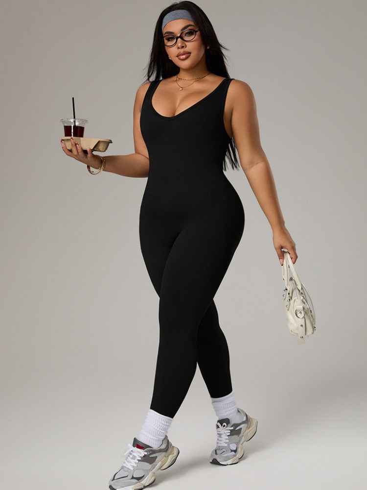 Plus Size Women's Tracksuit Gy - Yoga Fitness Jumpsuit 评论和价格