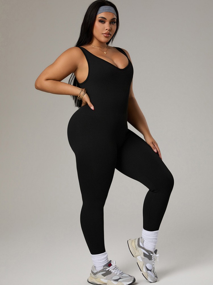 Plus Size Women's Tracksuit Gy - Yoga Fitness Jumpsuit 评论和价格