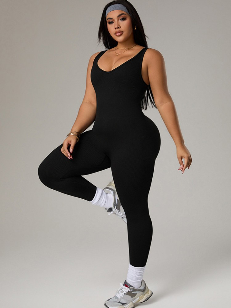 Plus Size Women's Tracksuit Gy - Yoga Fitness Jumpsuit 评论和价格