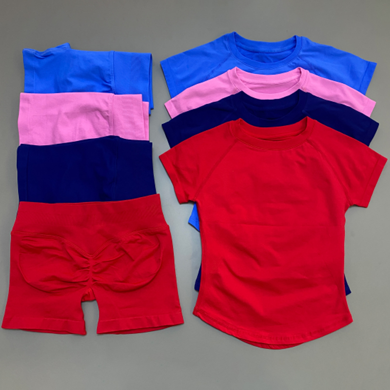 Women Short Sleeve Yoga Set Wi - Yoga Fitness Logo 评论和价格