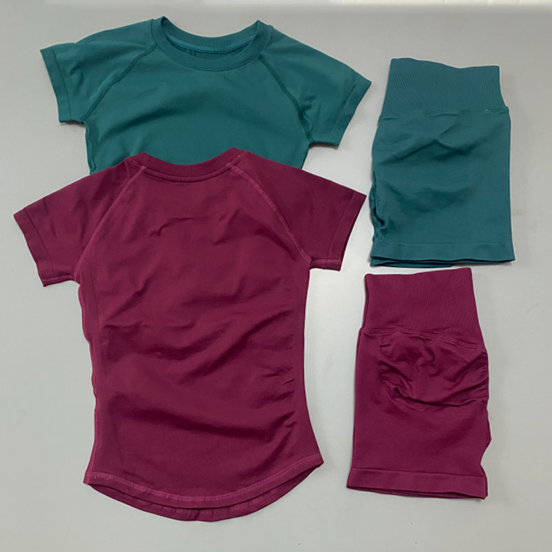 Women Short Sleeve Yoga Set Wi - Yoga Fitness Logo 评论和价格