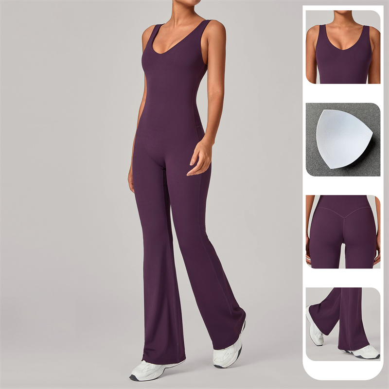 TRY TO BN Flare Yoga Jumpsuit  - Yoga Fitness Jumpsuit 评论和价格