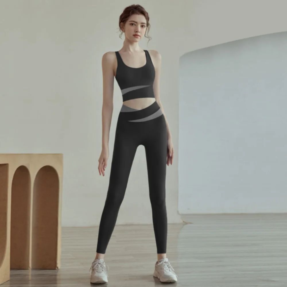 High Waist Color Block Yoga Se - Yoga Blocks 评论和价格