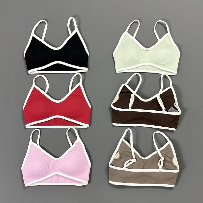 Women Contrastline Yoga Bra V  - Yoga Fitness Matte 评论和价格