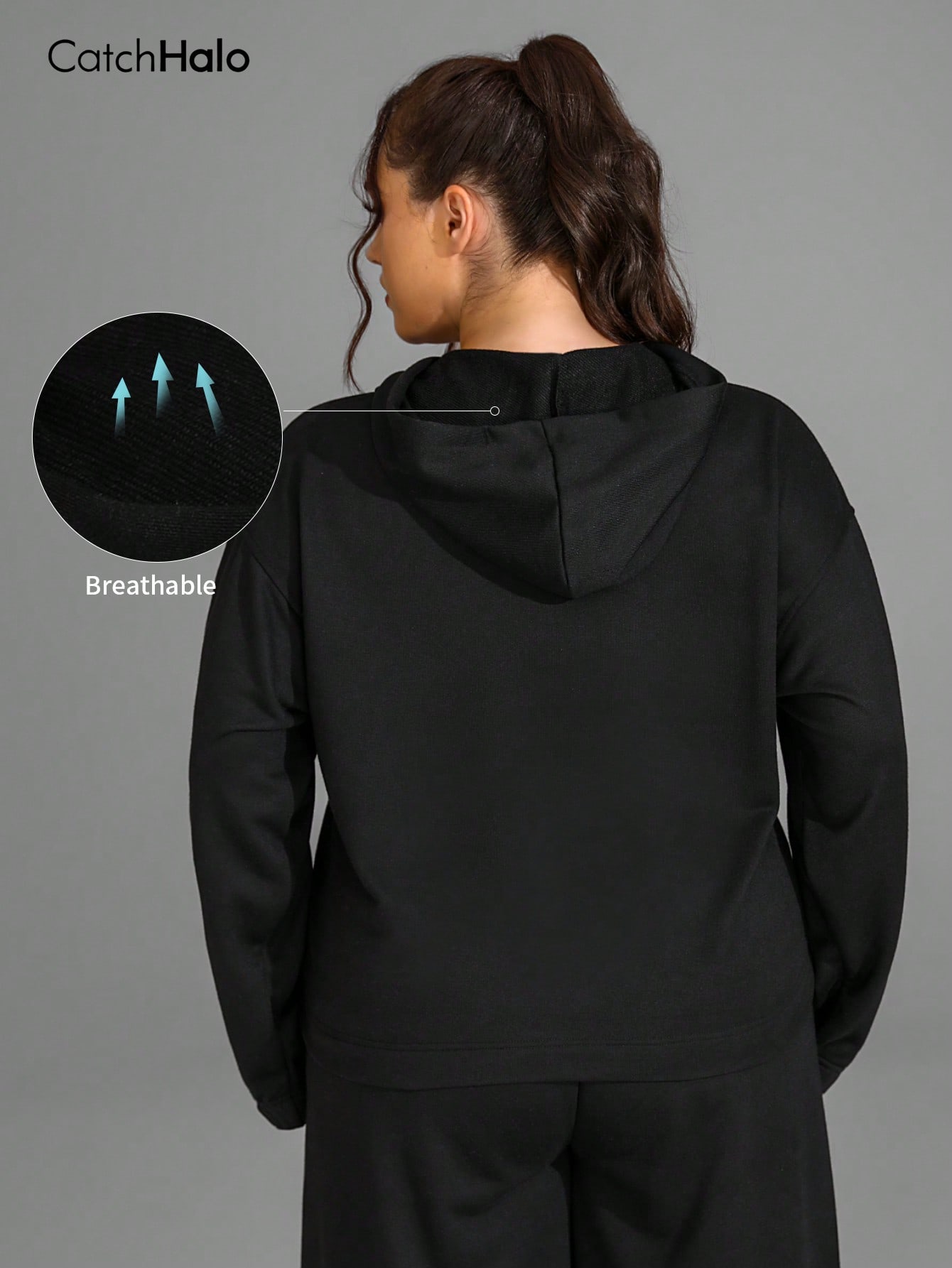 Plus Size Cropped Hoodie Women - Yoga Fitness Hoodie 评论和价格