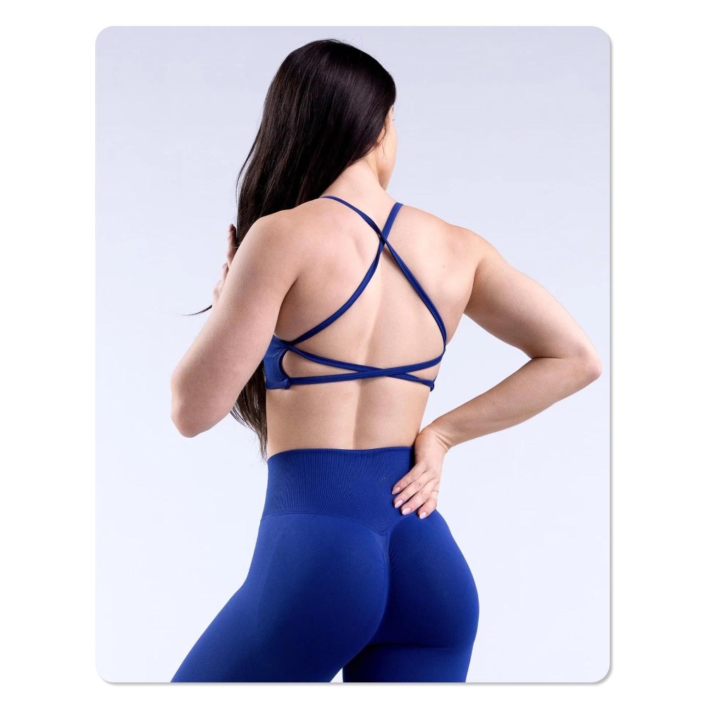 Padded Seamless Open Back Spor - Yoga Fitness Matte 评论和价格